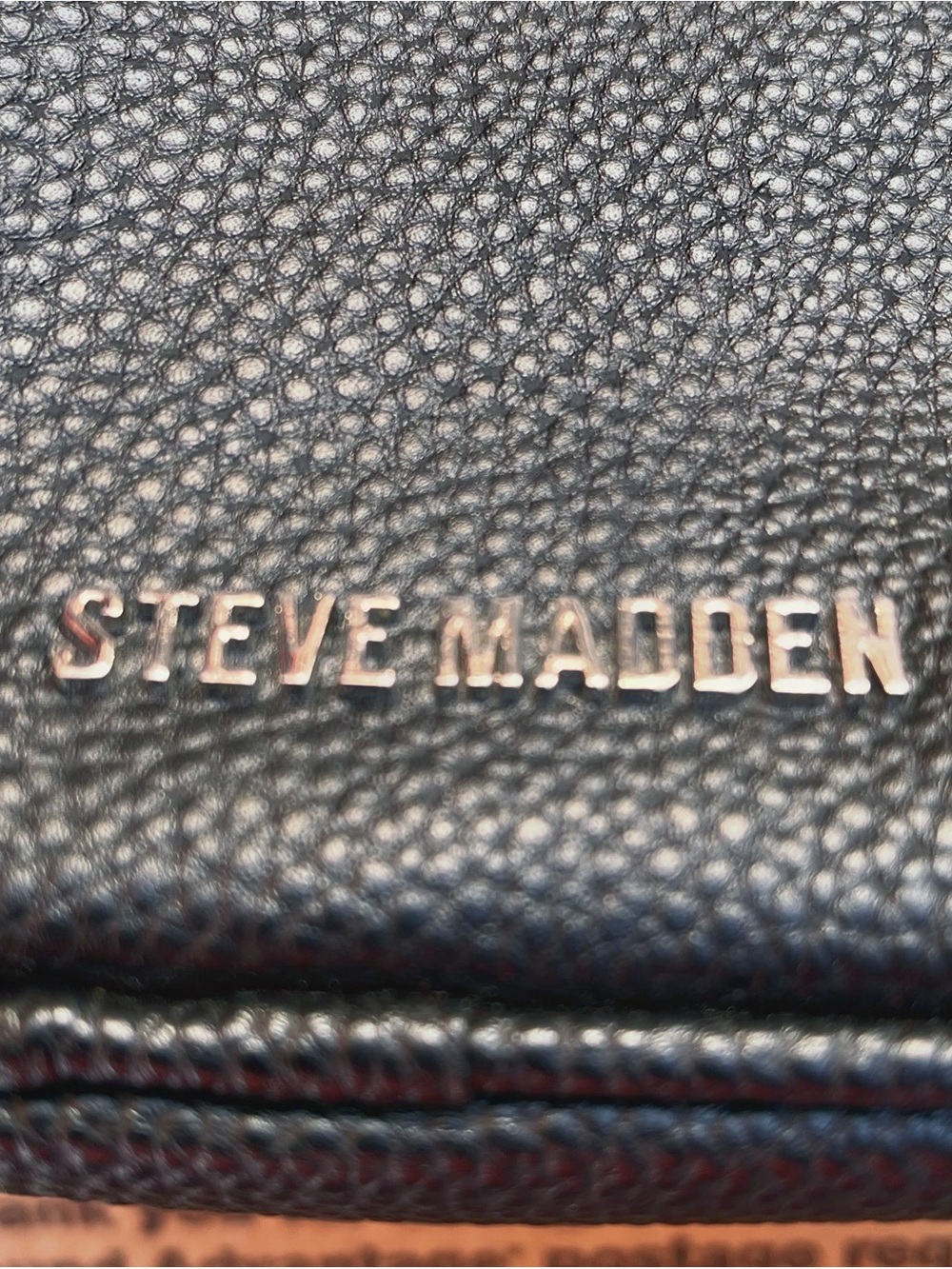 Steve Madden Black Pebbled Leather Shoulder Bag with Studded Handle - Picture 3 of 8